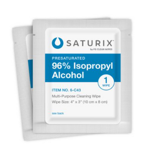 Saturix 96%-ban előnedvesített tasakos törlőkendők (6-C43 | 6-C86-EFP) product image 1